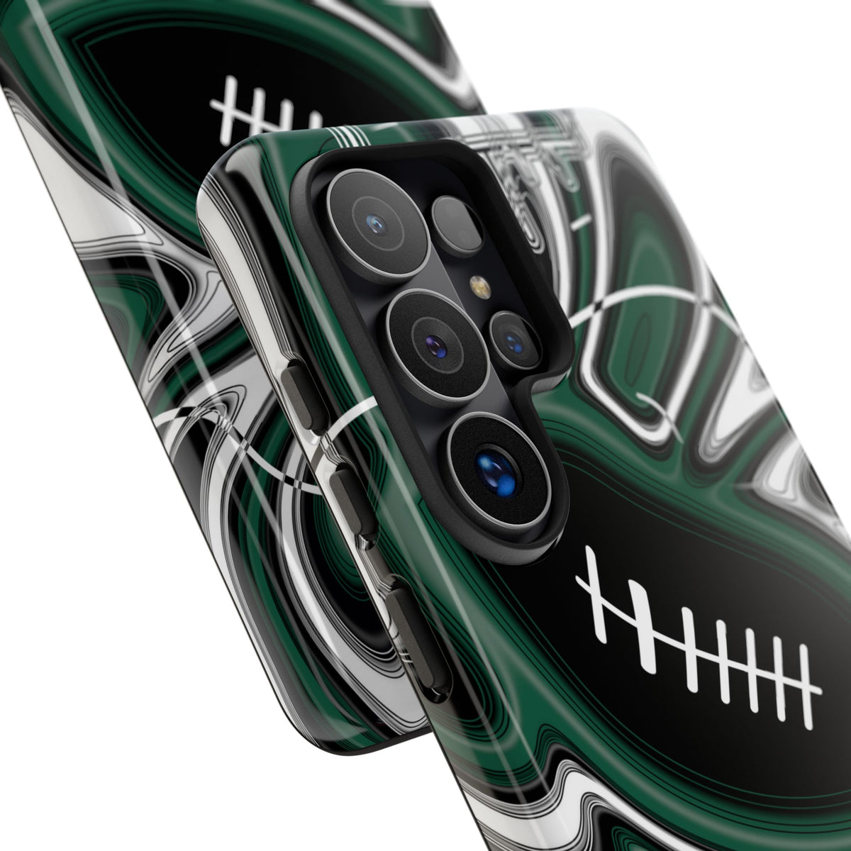 Hunter Green & White Trippy Football Phone Case