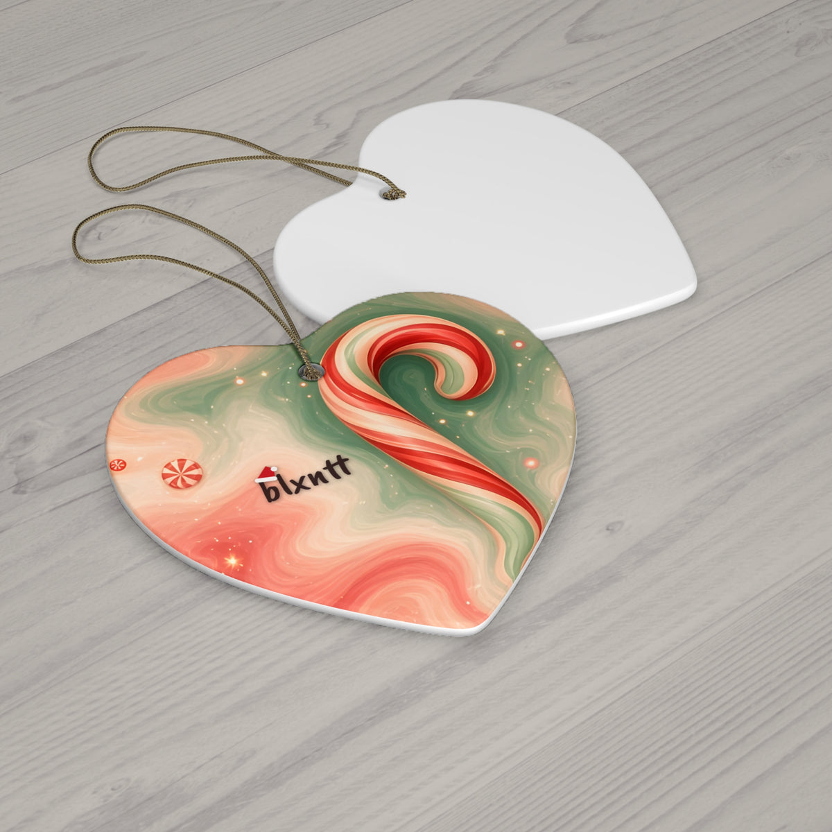 Candy Cane Trippy Christmas Ornament
