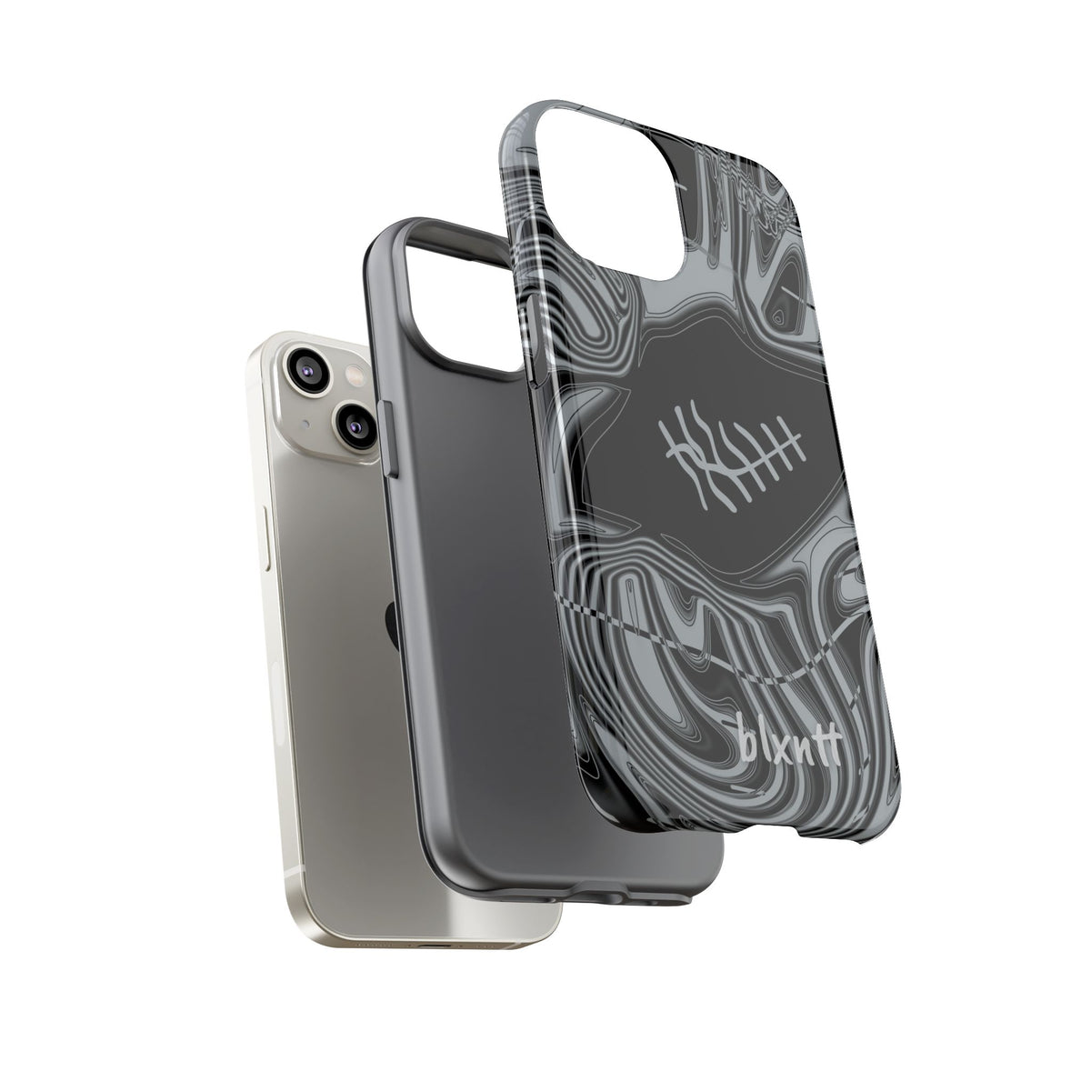 Black & Silver Trippy Football Phone Case