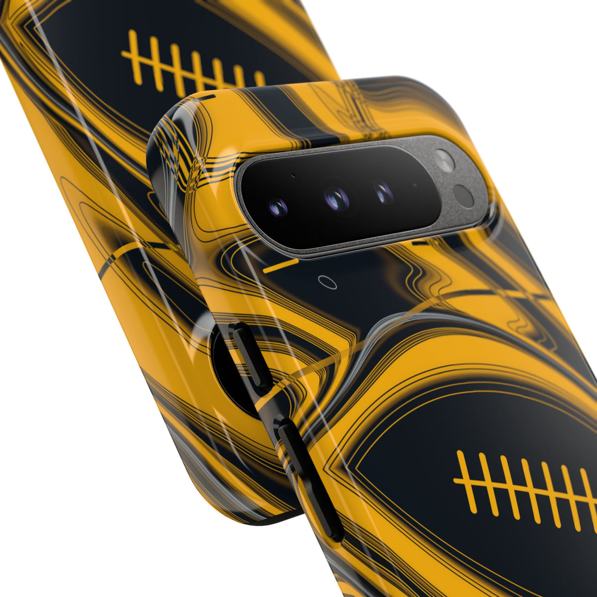 Black & Gold Trippy Football Phone Case