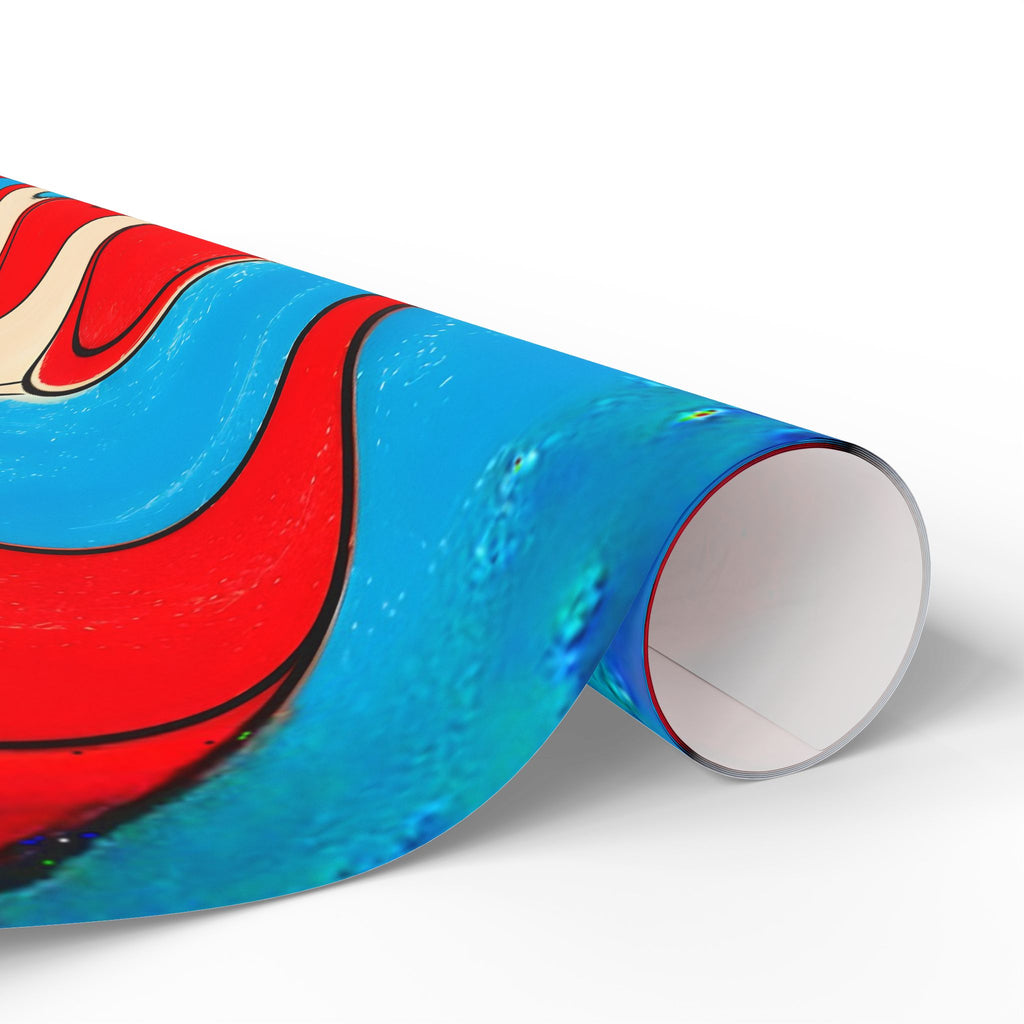 Fillmore Flow - Red, Cyan & Cream Wrapping Paper