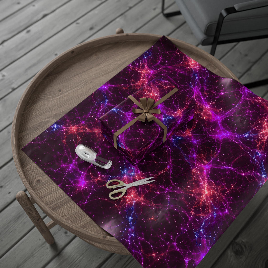 Neon Mycelium - Ember Orchid Wrapping Paper
