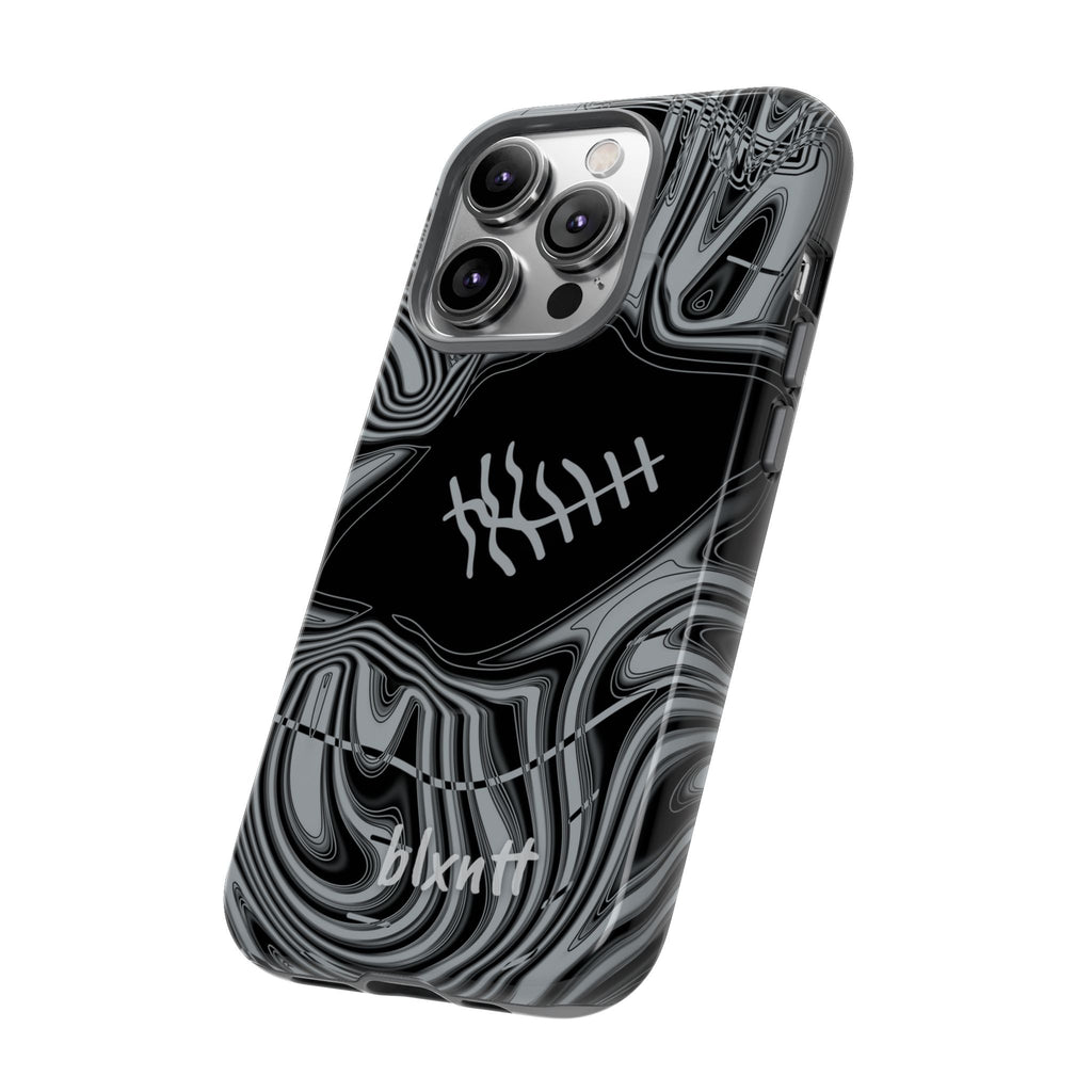 Black & Silver Trippy Football Phone Case