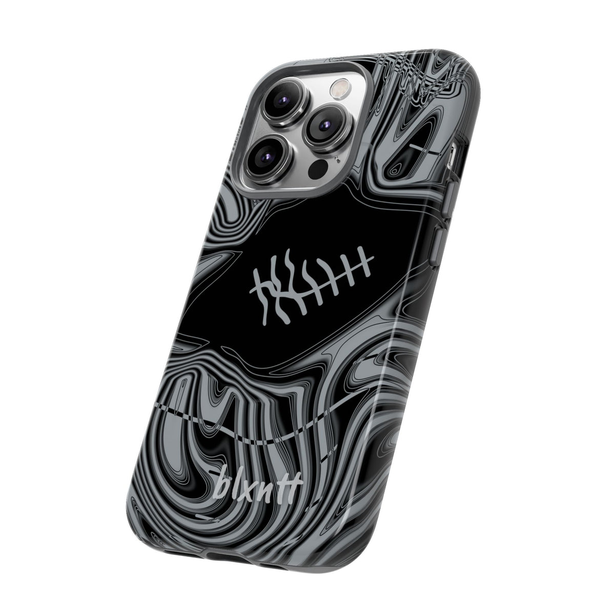 Black & Silver Trippy Football Phone Case