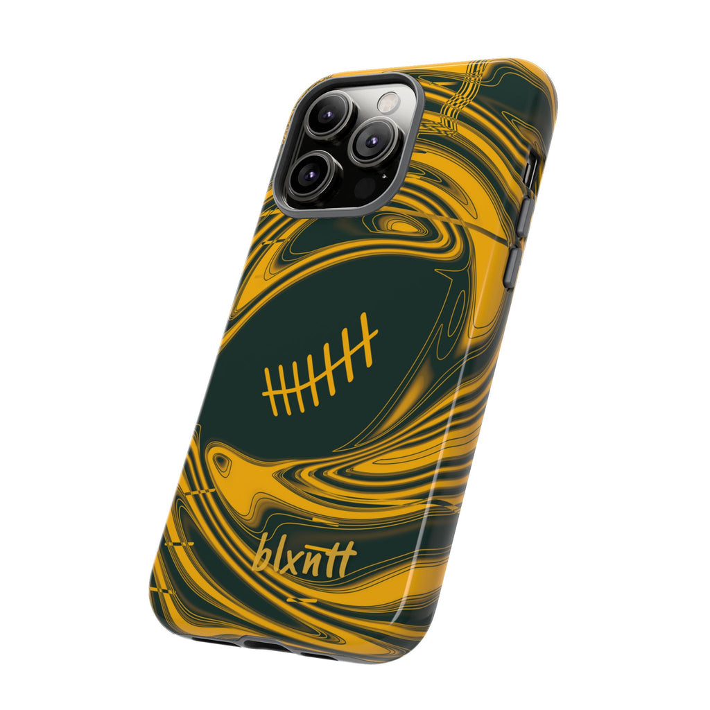 Green & Gold Trippy Football Phone Case
