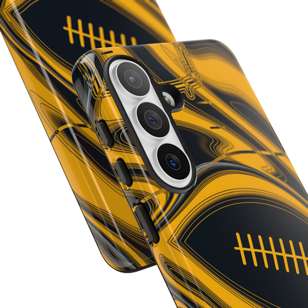 Black & Gold Trippy Football Phone Case