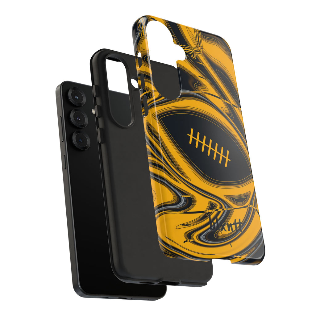 Black & Gold Trippy Football Phone Case