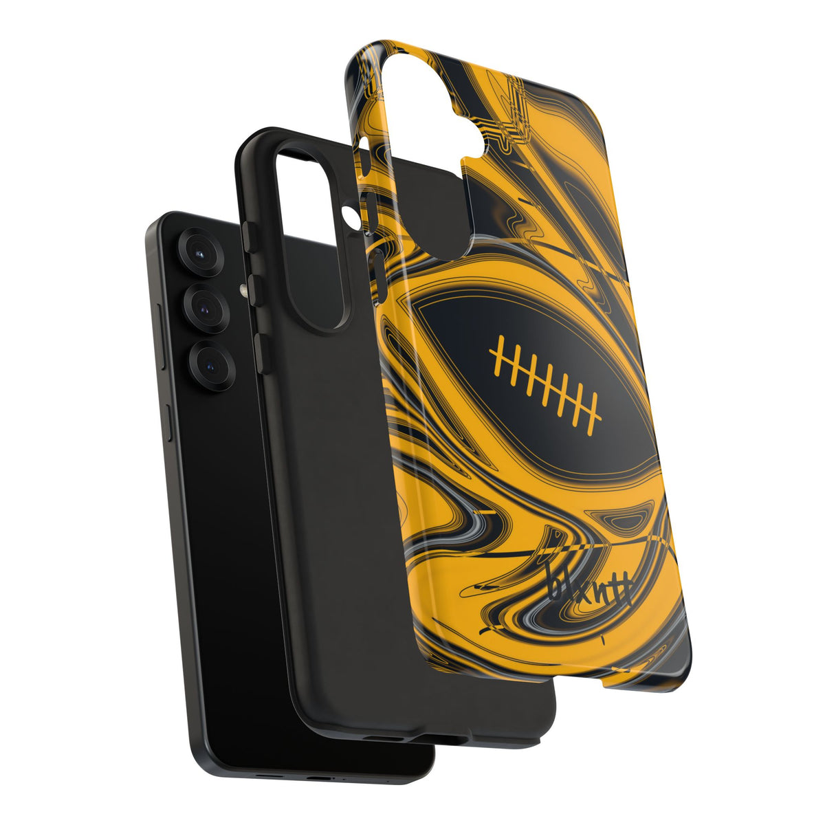 Black & Gold Trippy Football Phone Case