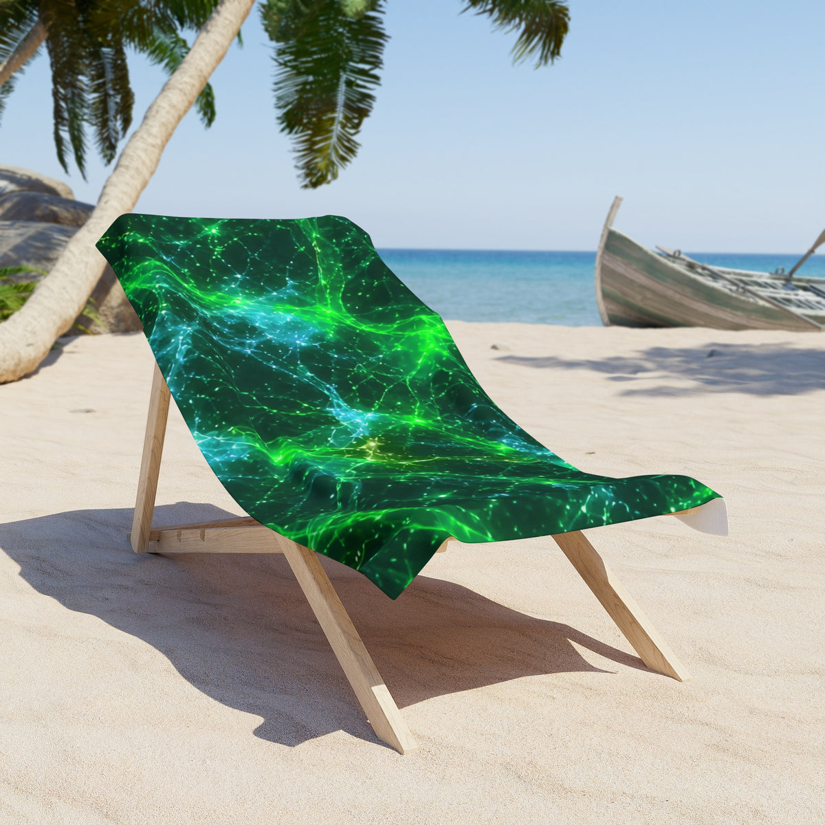 Neon Mycelium - Mermaid Beach Towel