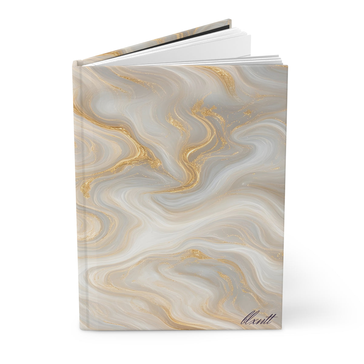 White & Gold Marble Hardcover Journal