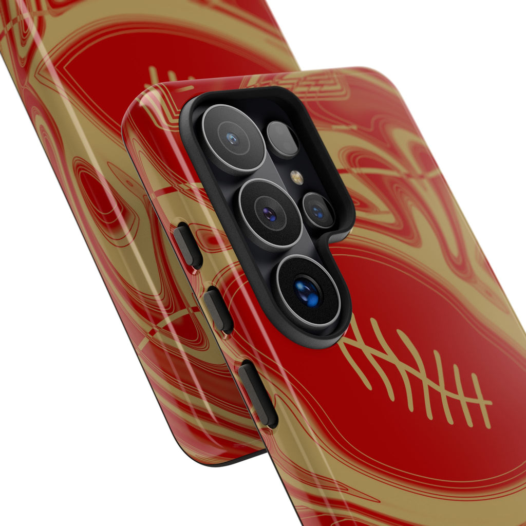 Scarlet & Gold Trippy Football Phone Case