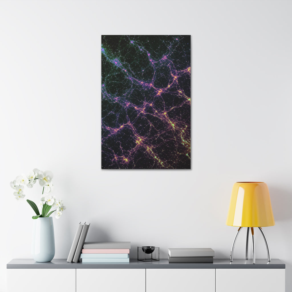 Neon Mycelium - Holographic Glossy Canvas