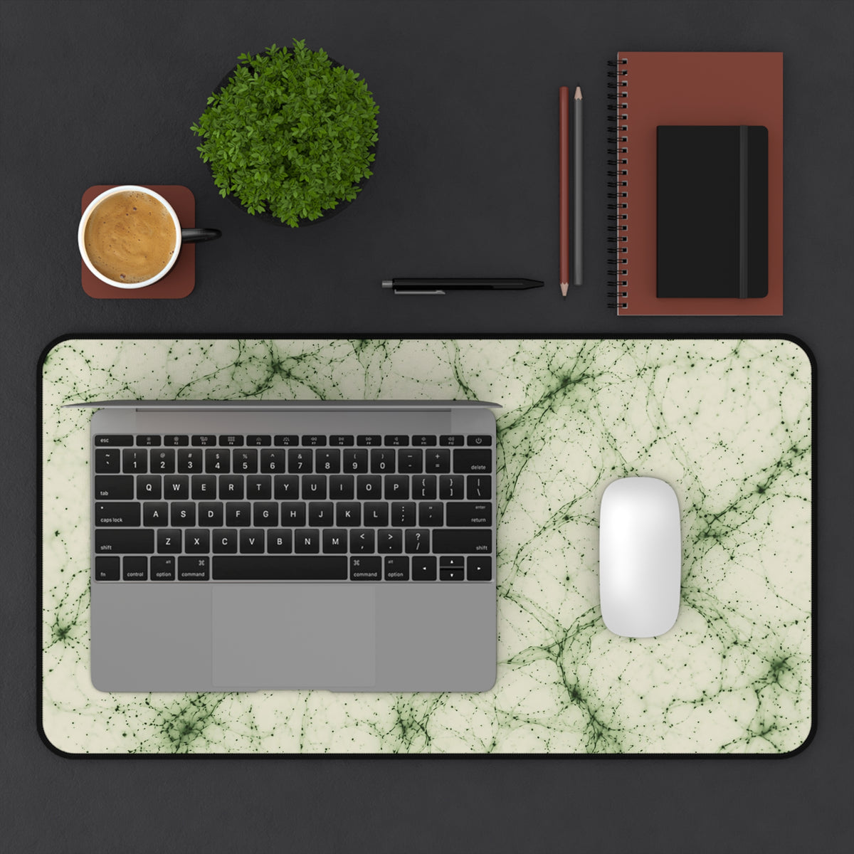 Neon Mycelium - Matcha Latte Desk Mat
