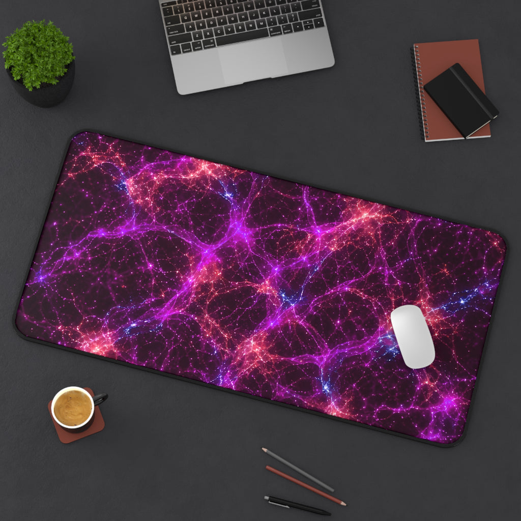 Neon Mycelium - Ember Orchid Desk Mat