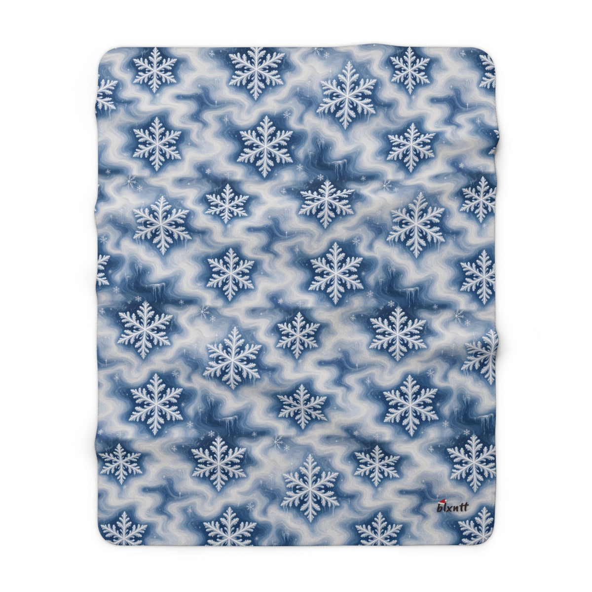 Snowflake Trippy Christmas Sherpa Blanket