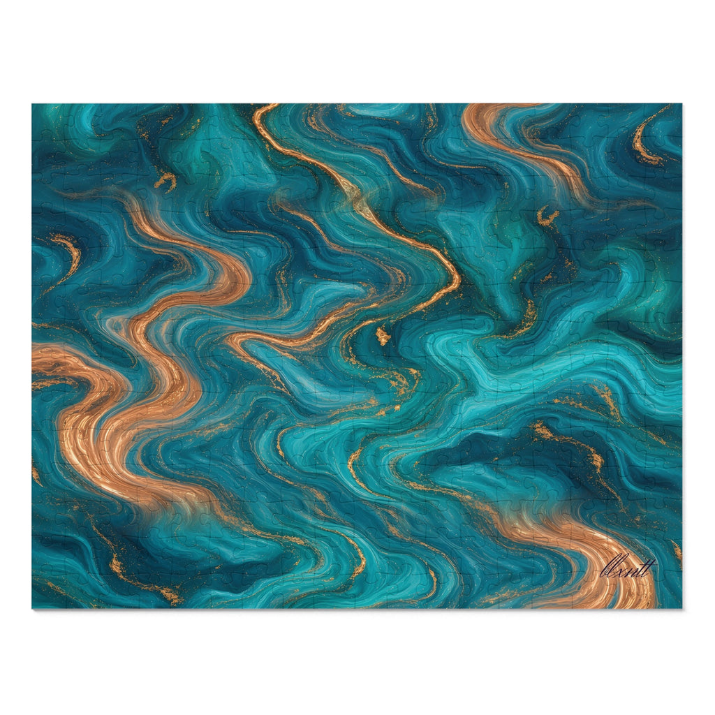 Turquoise & Copper Marble Puzzle