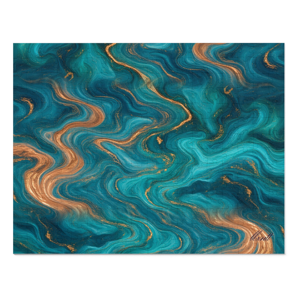 Turquoise & Copper Marble Puzzle