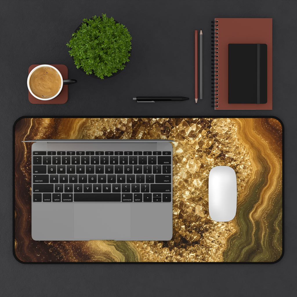 Geode Core - Gold Vein Desk Mat