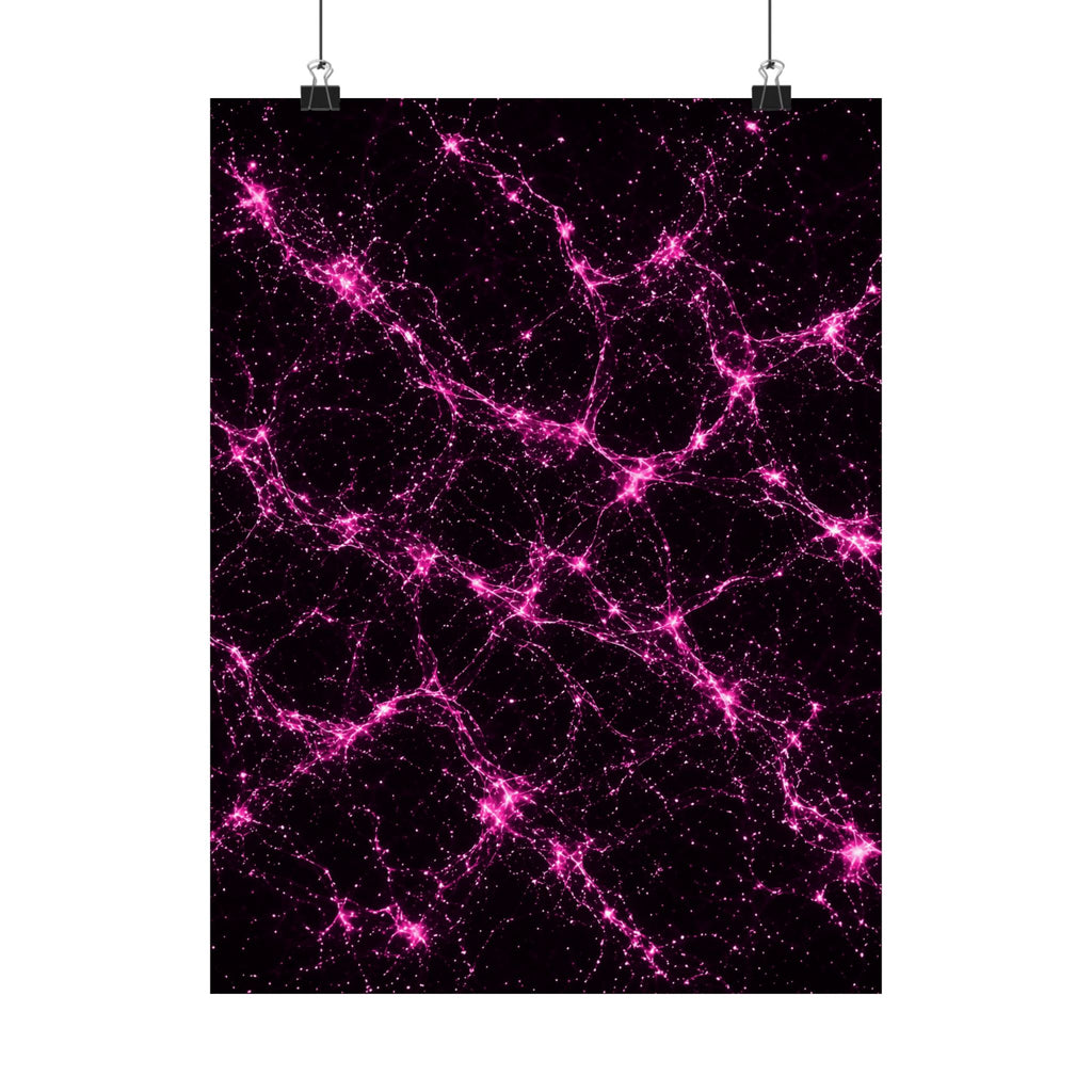 Neon Mycelium - Hot Pink Pulse Poster