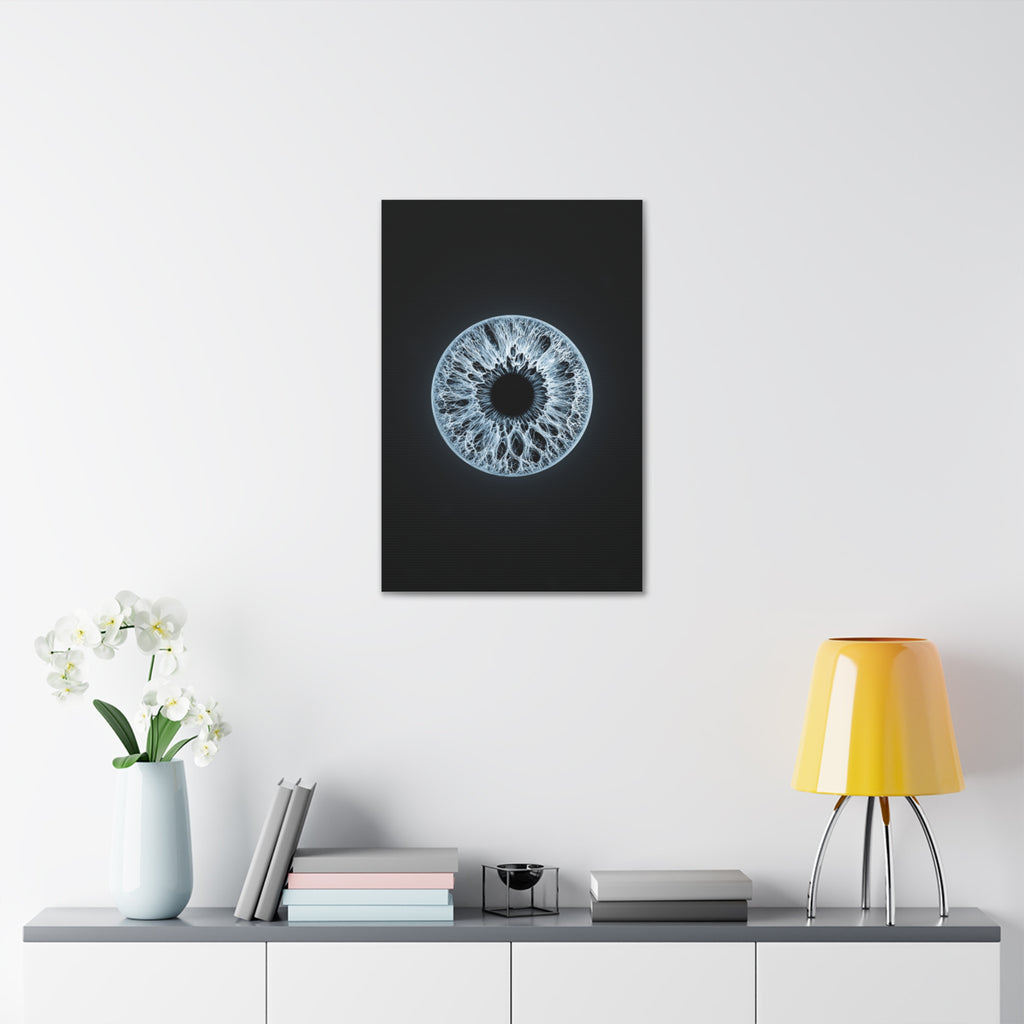 BLXNTT Iris – Lace Web Ice Blue Glossy Canvas