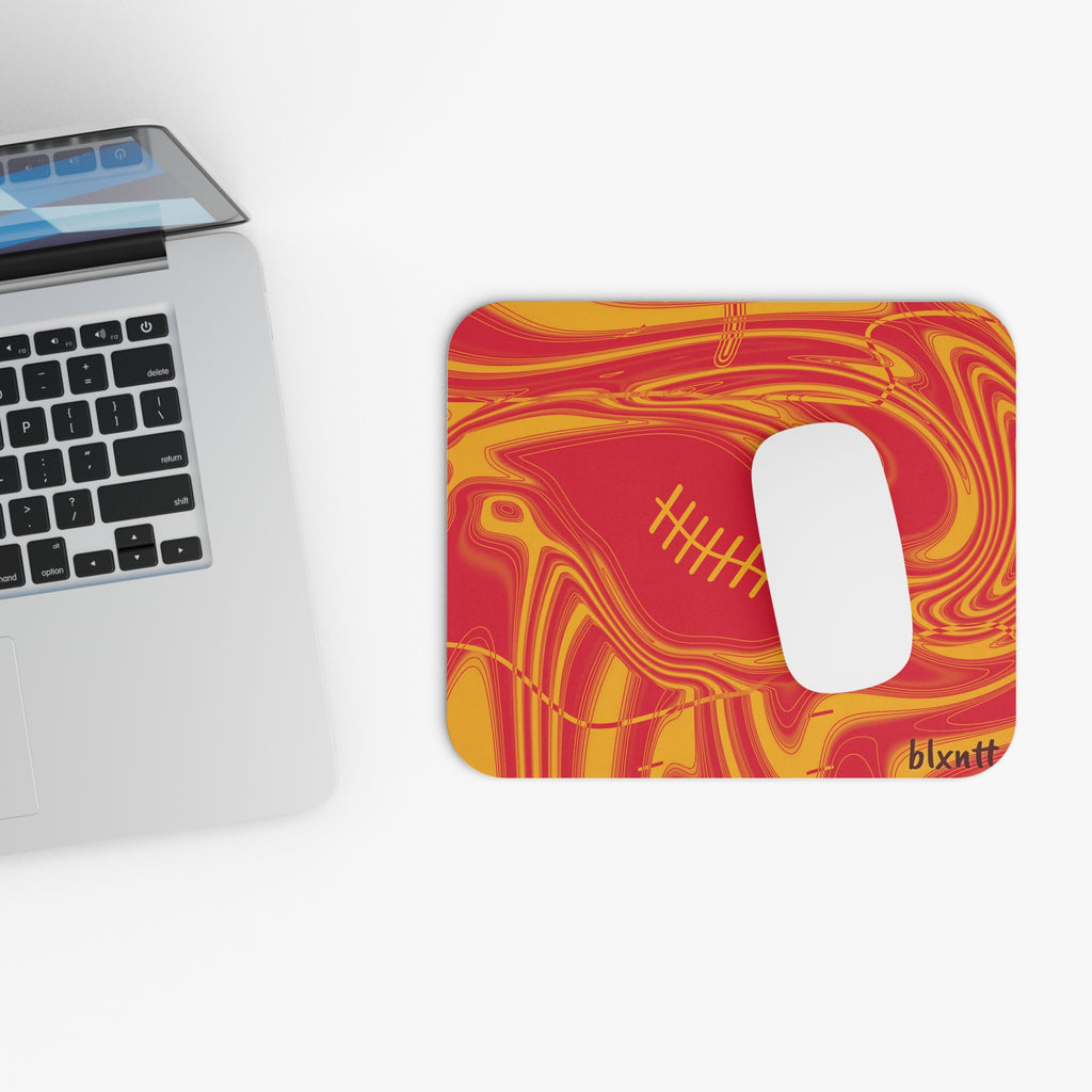 Red & Yellow Trippy Football Mouse Pad