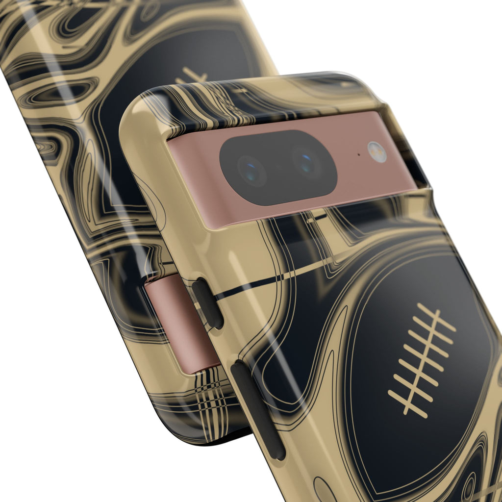 Old Gold & Black Trippy Football Phone Case