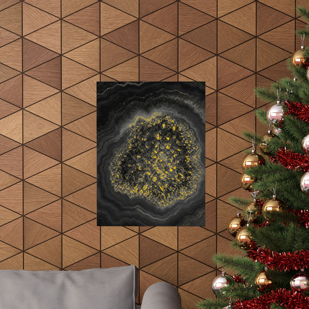 Geode Core - Mono Gold Spark Poster