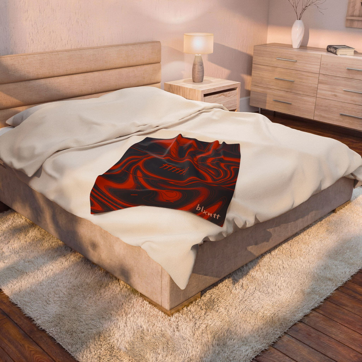Navy & Orange Trippy Football Blanket