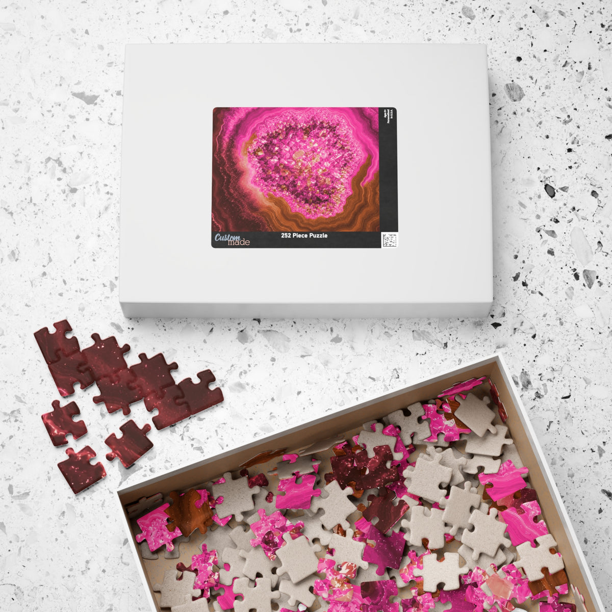 Geode Core - Terracotta Neon Jigsaw Puzzle