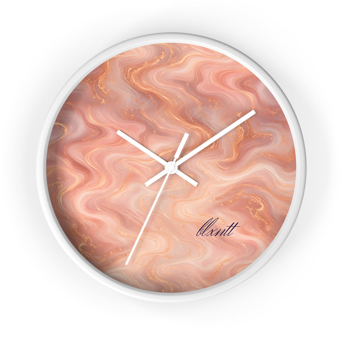 Rose Gold Marble Wall Clock