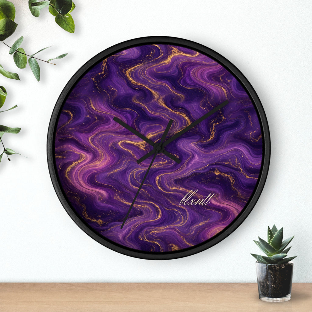 Royal Purple Marble Wall Clock