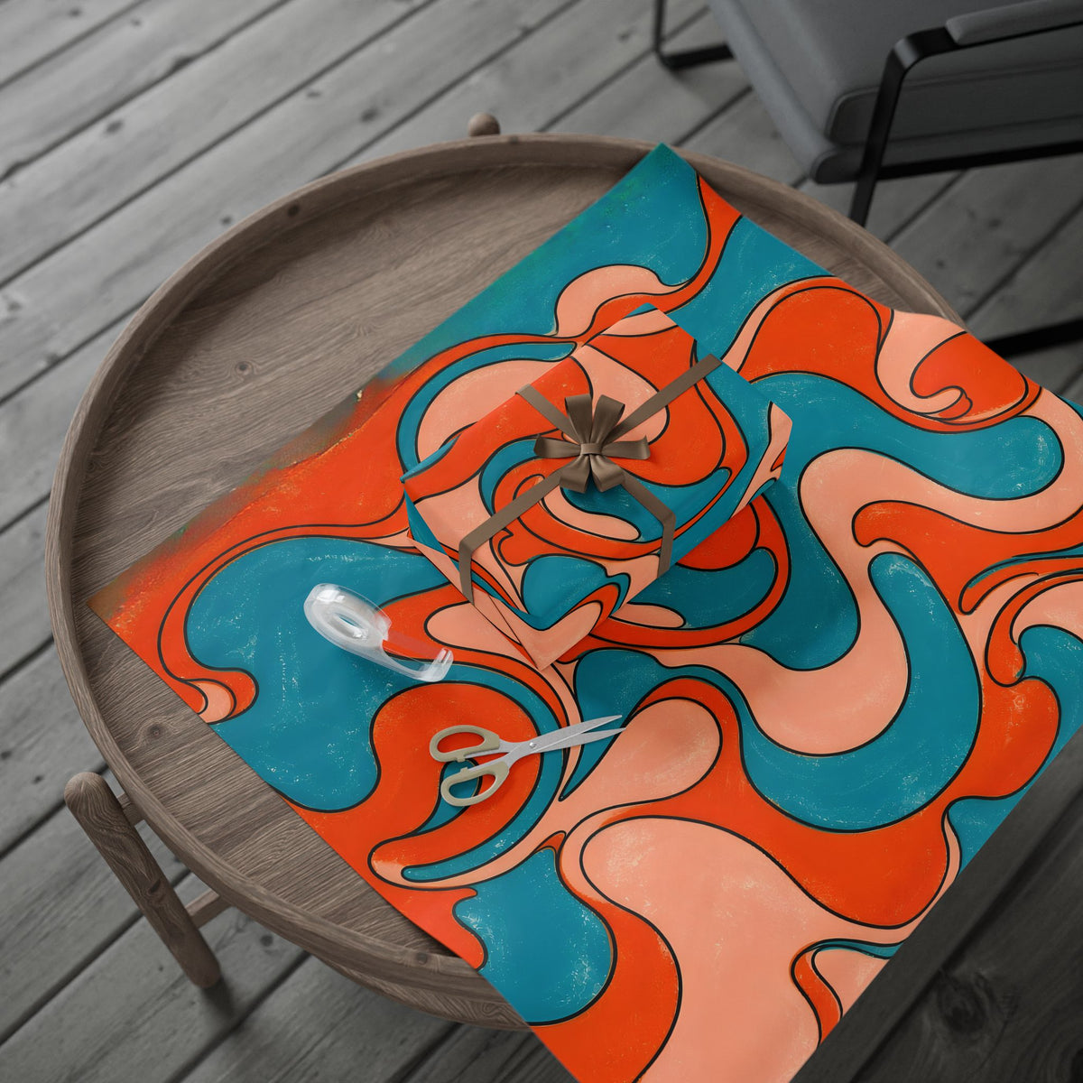 Fillmore Flow - Blood Orange & Teal Wrapping Paper