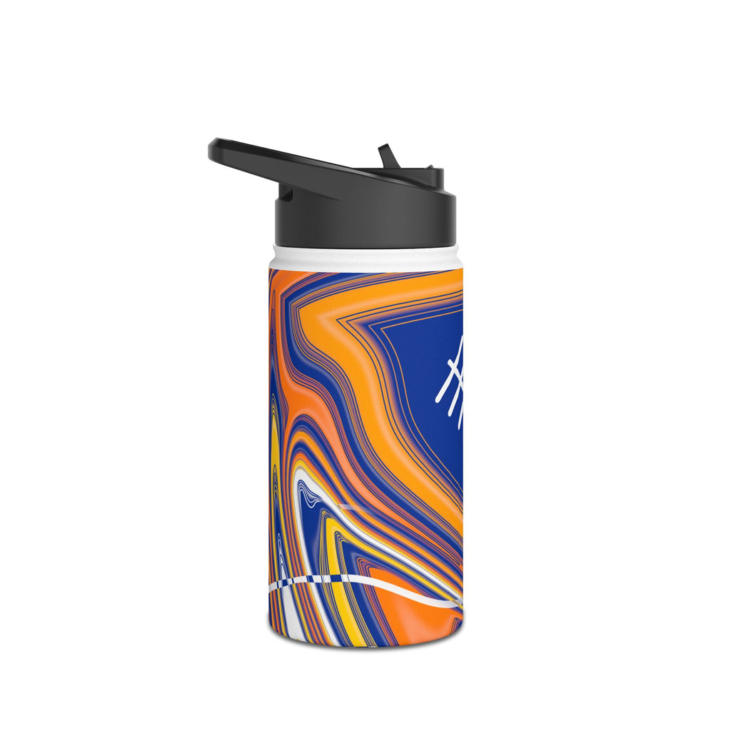 Royal Blue & Yellow Trippy Football Water Bottle