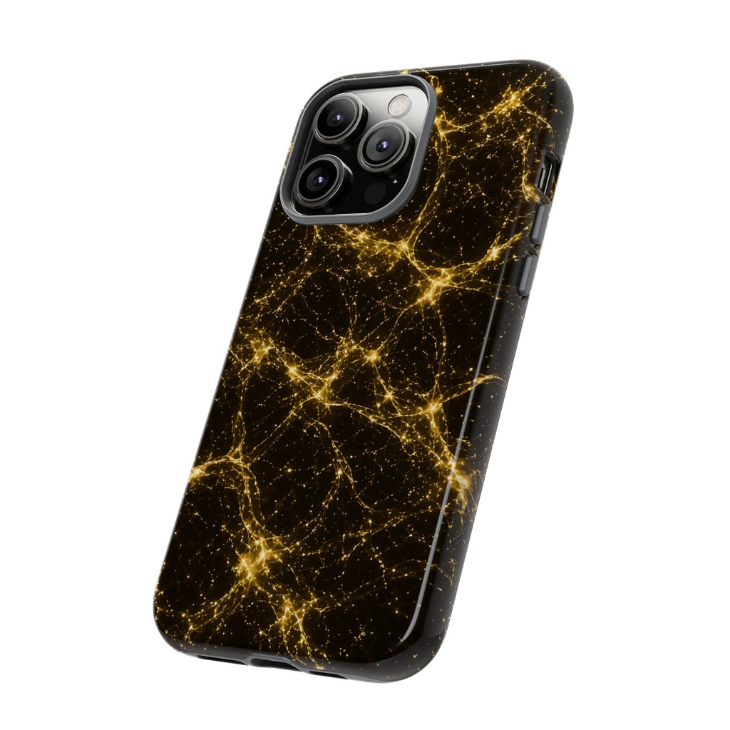 Neon Mycelium - Gold Filigree Phone Case