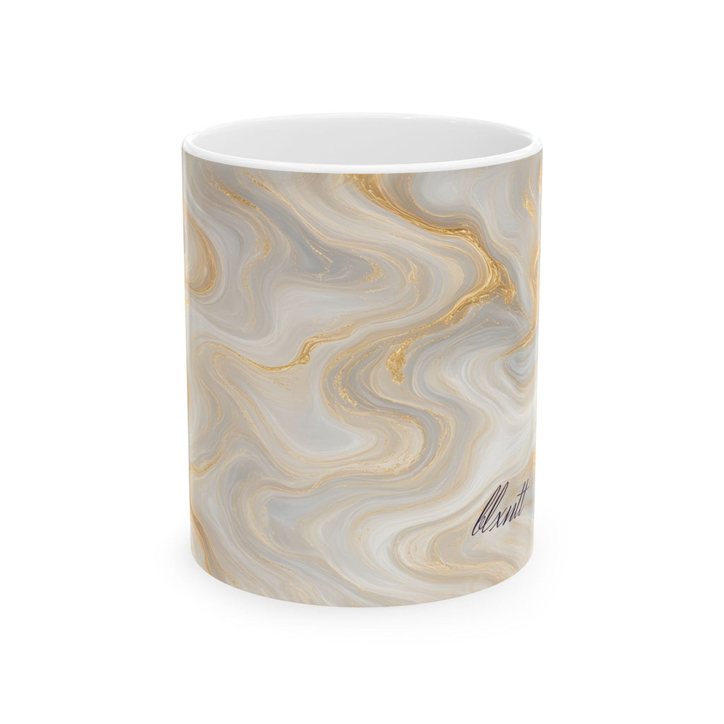 White & Gold Marble Mug