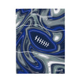 Royal Blue, Navy & Silver Trippy Football Blanket