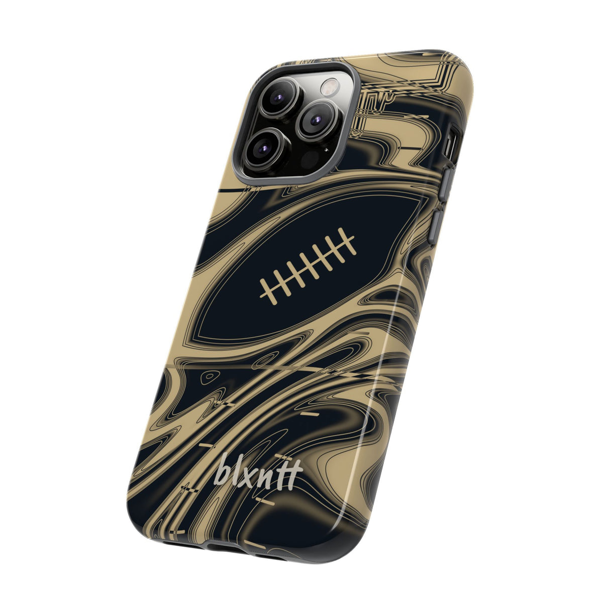Old Gold & Black Trippy Football Phone Case