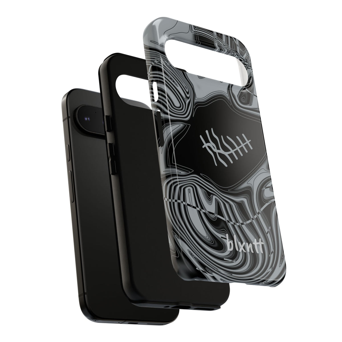 Black & Silver Trippy Football Phone Case