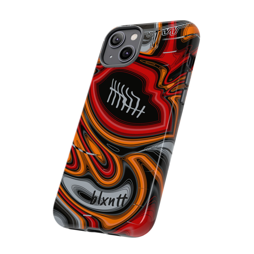 Red, Orange & Pewter Trippy Football Phone Case