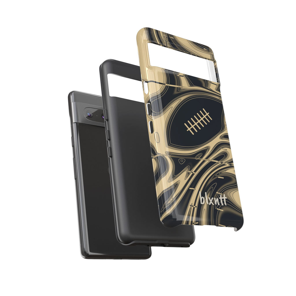 Old Gold & Black Trippy Football Phone Case