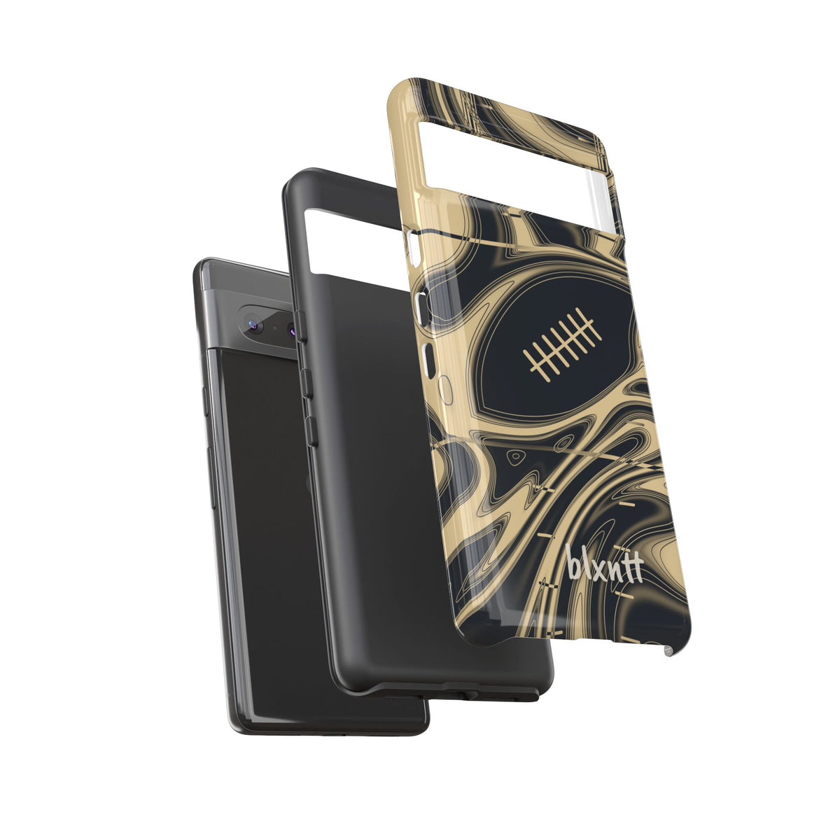 Old Gold & Black Trippy Football Phone Case