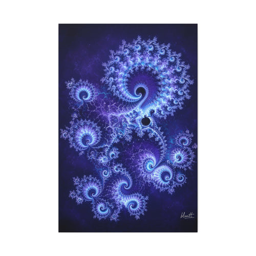 Copper Infinity - Bioluminescent Jellyfish Glossy Canvas