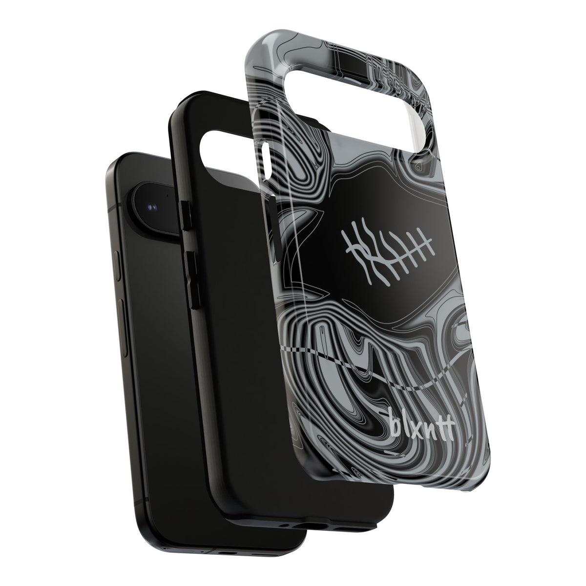 Black & Silver Trippy Football Phone Case