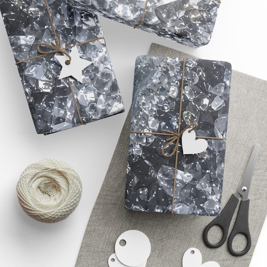 Geode Core - Silver Smoke Wrapping Paper