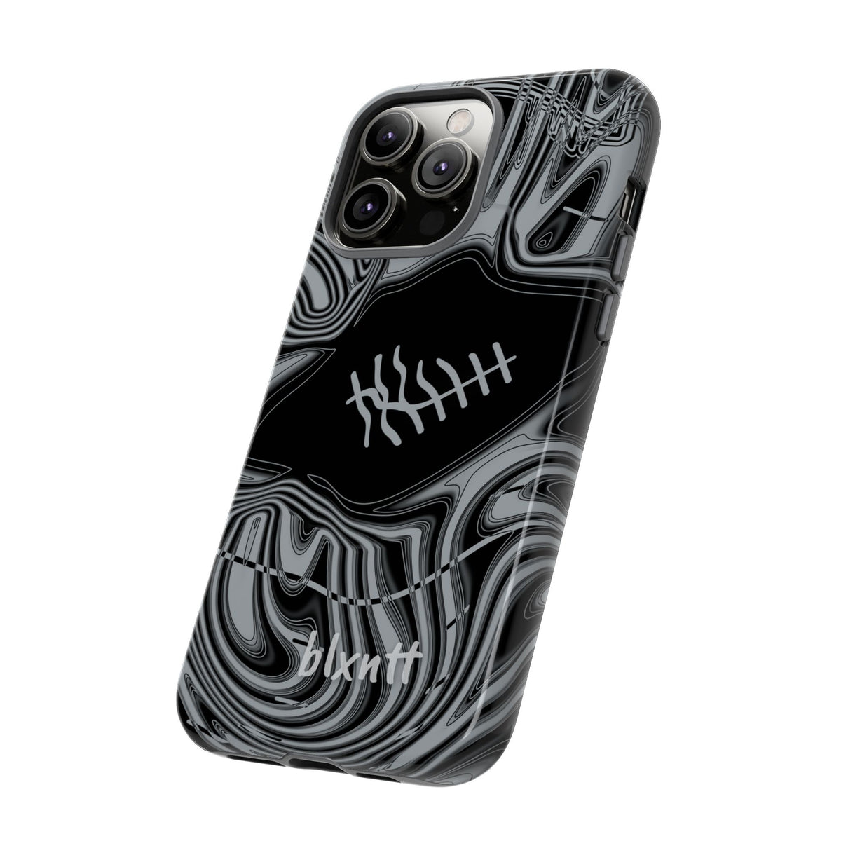 Black & Silver Trippy Football Phone Case