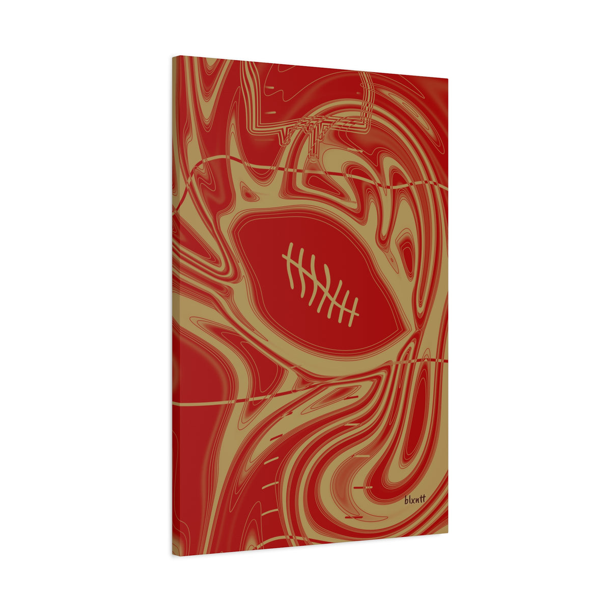 Scarlet & Gold Trippy Football Canvas