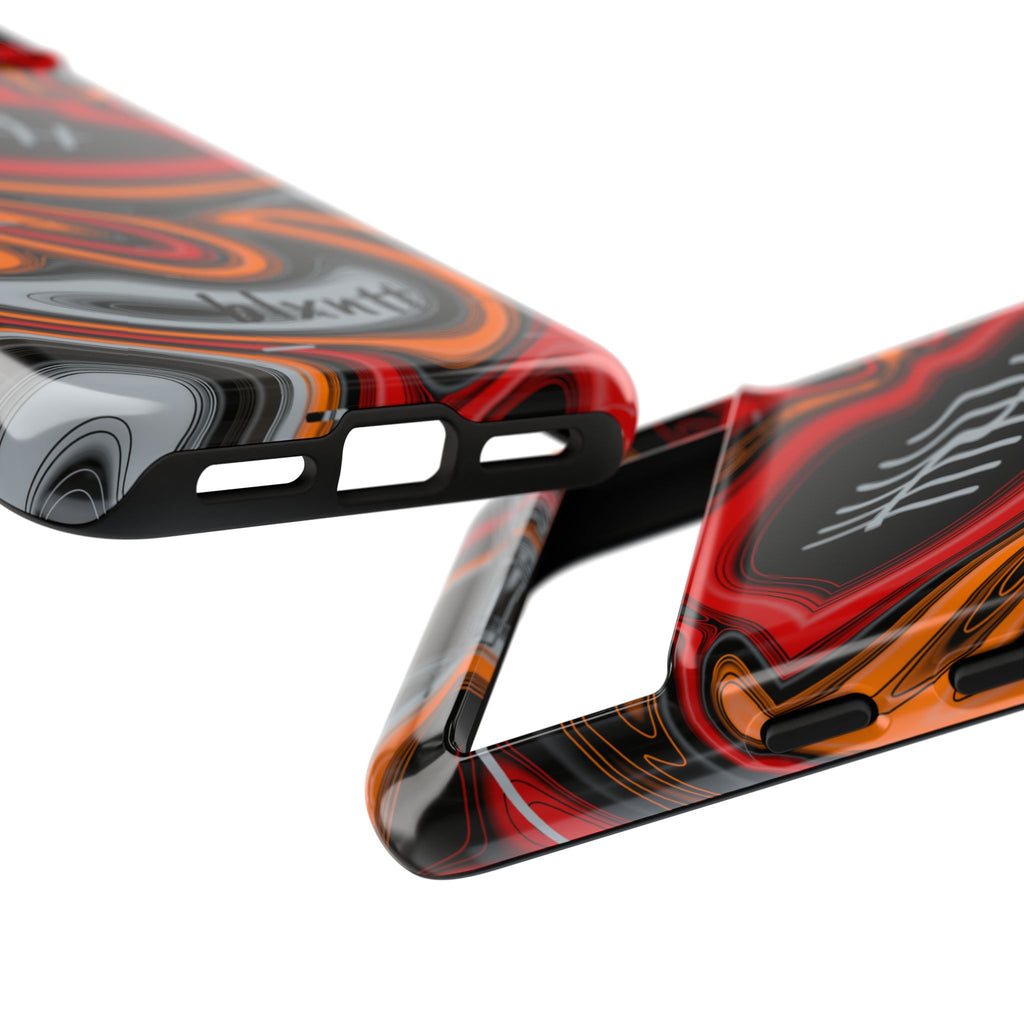 Red, Orange & Pewter Trippy Football Phone Case