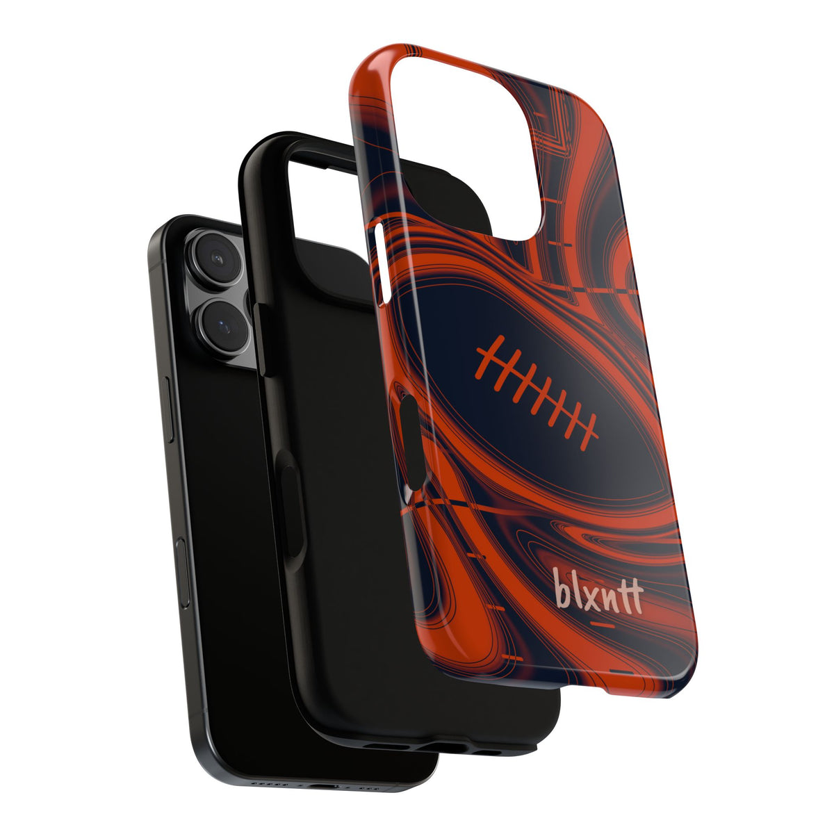Navy & Orange Trippy Football Phone Case