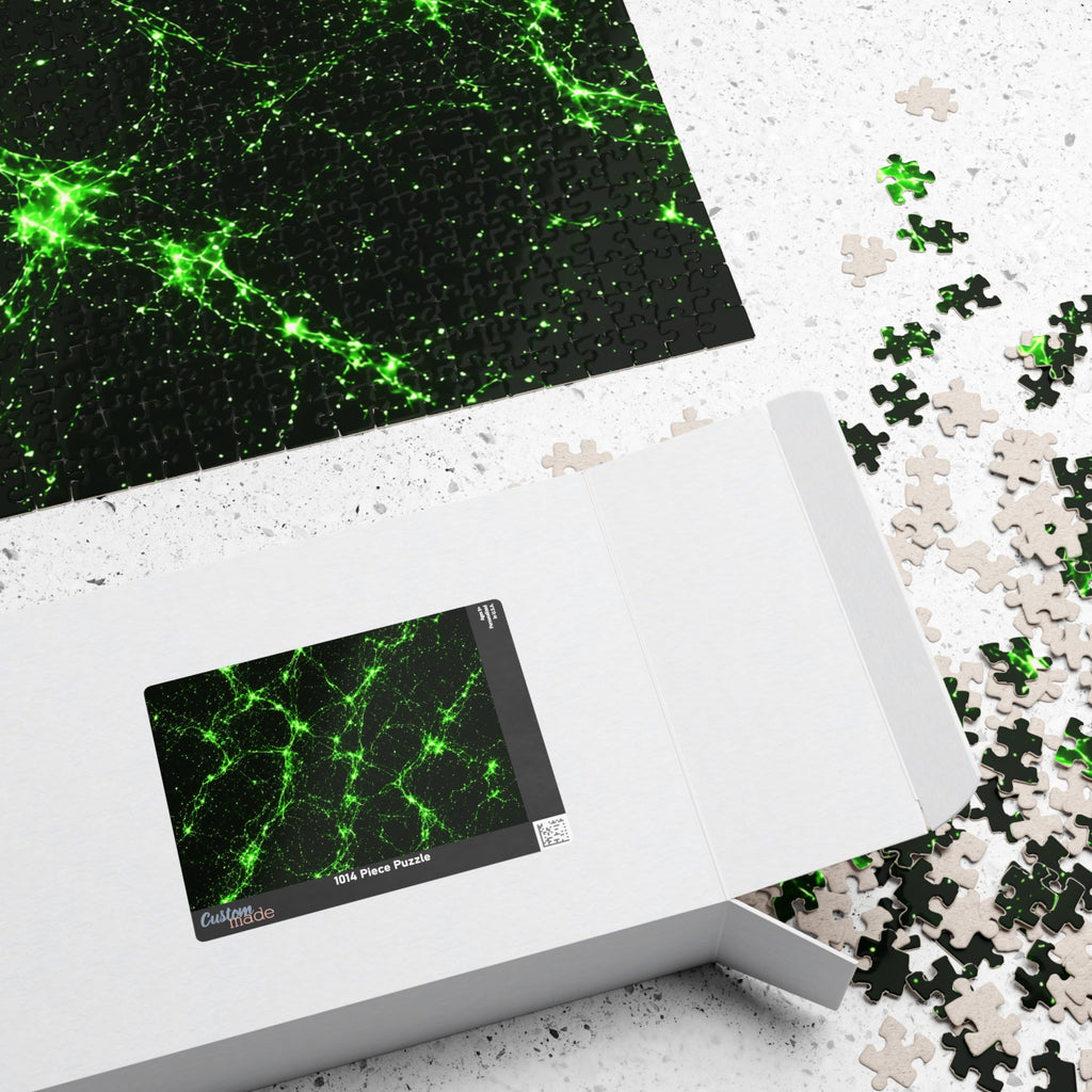 Neon Mycelium - Toxic Lime Jigsaw Puzzle
