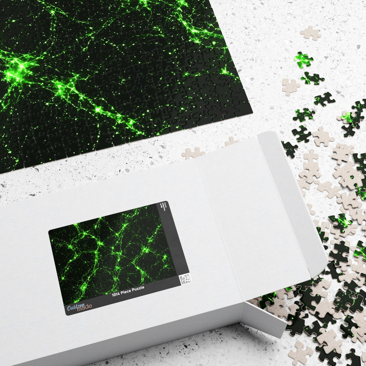 Neon Mycelium - Toxic Lime Jigsaw Puzzle